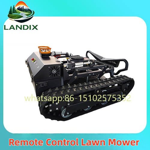 Factory Remote-Controlled Wireless Track-Type Lawn Mower Robot 4-Stroke Cordless 900MM Cutting Width